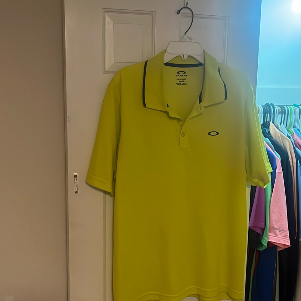 Yellow Oakley Dry Fit Polo